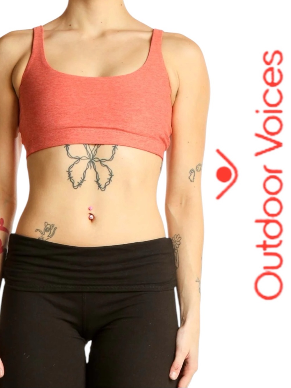 Outdoor Voices Double Time Bra in Textured Compression • Lantana • Medium